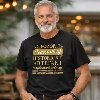 Pánské tričko Šedesátiletý artefakt 33.2035 zlatý glitrový L