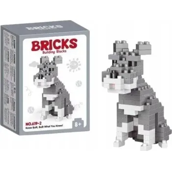 ostatní stavebnice Stavebnice s kníračem Pes Knírač Sladký pejsek z kostek Roztomilý Dárek