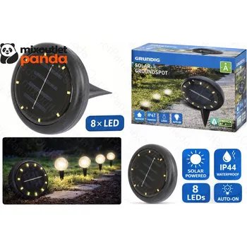 Venkovní osvětlení Solární lampa GRUNDIG 8× LED voděodolná černá