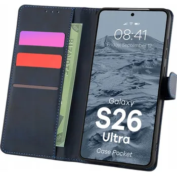 Pouzdro na mobilní telefon Flipové pouzdro Bizon pro Samsung Galaxy S26 Ultra modré