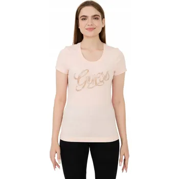 GUESS Růžové tričko Script L