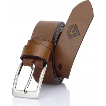 Opasek PÁNSKÝ KOŽENÝ PASEK , Gracio hnědý, PRAVÁ KŮŽE