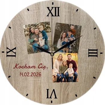 Hodiny Nástěnné Hodiny jako Dárek k Valentýnu, Výročí, Narozeninám - Rodinné Fotografie