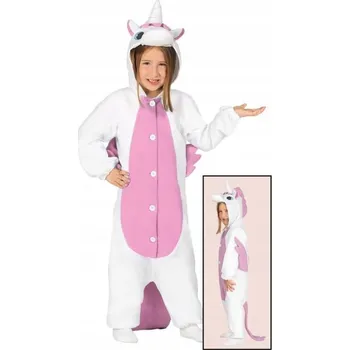 Karnevalový kostým Kostým jednorožec bílo růžový kigurumi 128