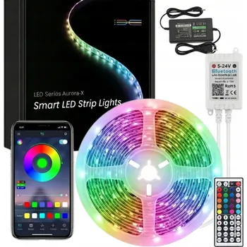 LED páska LED pásek RGB 12V 20m IP20 Kompletní sada s ovládáním přes aplikaci a Dálkový Ovladač