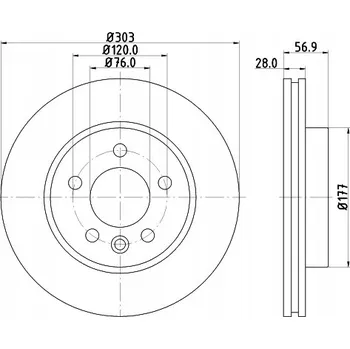 Brzdový kotouč Hella 8DD 355 129-211 Brzdový kotouč