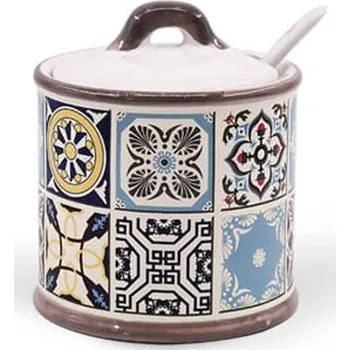 Cukřenka Keramická cukřenka Holiday in Porto značky Maestro, objem 300 ml, s keramickou lžičkou, MR-20005-09