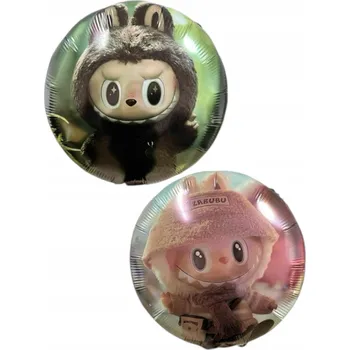 Balónek Fóliový balónek KULATÝ LABUBU MONSTER LABU-BU Narozeniny 45 cm