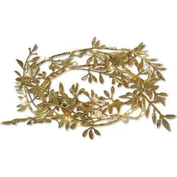 Vánoce LED dekorativní girlanda ML52GC 1,8 m zlatý list teplé bílé světlo napájení 3x AA