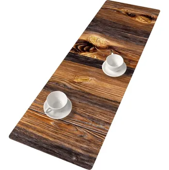 ubrus Běhoun na stůl Bertoni, plsť, 115x40cm, vzor tisku Wood