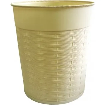 Odpadkový koš Mega Plast, koš na papír ratan, 22 x 25,5 cm (krémový)