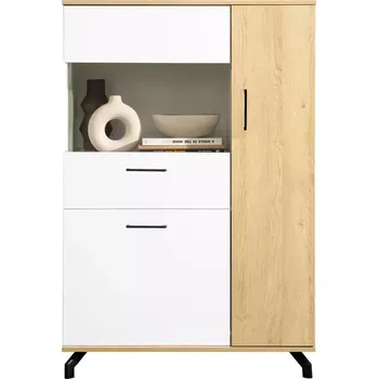 Obývací stěna Sys Madison Regál Md6 Bila Lux/Dub