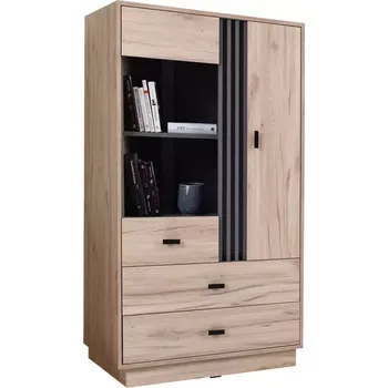 Obývací stěna Vitrína Allmo AL4 dub estana světlý/antracit