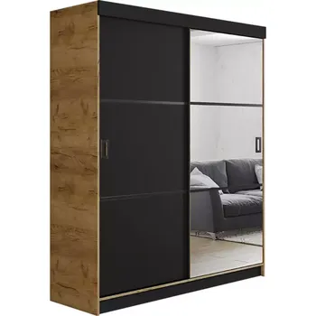 Kancelářská sestava Skříň Retro 138 3l Craft/ Přední Černá