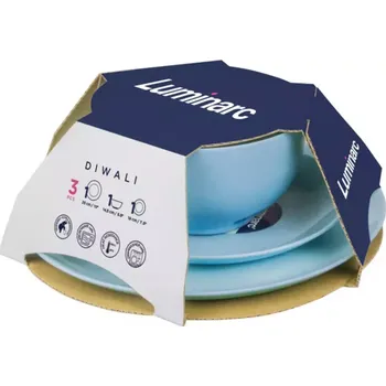 Talíř 3-dílná jídelní sada Diwali modrá Luminarc
