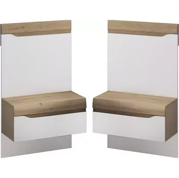 Obývací stěna Noční stolek Avallon 2, buk ibsen / bílá