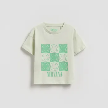 Chlapecké tričko Reserved - Tričko Nirvana - bledá zelená - 983HR-07X - 983HR-07X-104