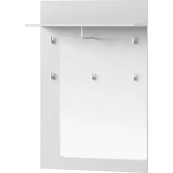 Věšák Selene 119 cm bílá mat / bílá lesk, s policí