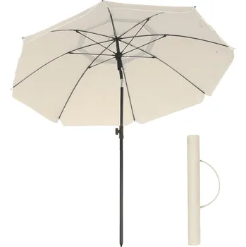 Slunečník SONGMICS Slunečník, 160×206cm, přírodní Plážový deštník