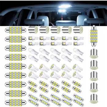 Osvětlení interiéru vozidel SADA 70 KUSŮ LED ŽÁROVEK 12V 6000K DO INTERIÉRU AUTOMOBILU