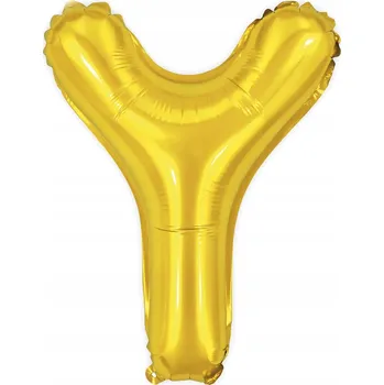 Balónek Zlaté písmeno Y Zlatý fóliový balónek Písmena Abecedy 40 cm NÁPIS dekorace