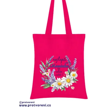 Nákupní taška Taška s potiskem Textilní taška, nejlepší Maminka na celém světě, 41x37cm, mix barev, 1 ks Vyberte si barvu ZDE:: růžová