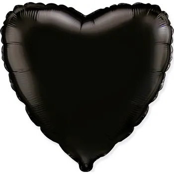 Balónek Fóliový balónek Srdce Černé 45 cm (18") - Flexmetal