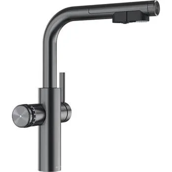 Vodovodní baterie BLANCO baterie sada Choice Icona-L satén tmavá ocel s jednotkou na úpravu vody