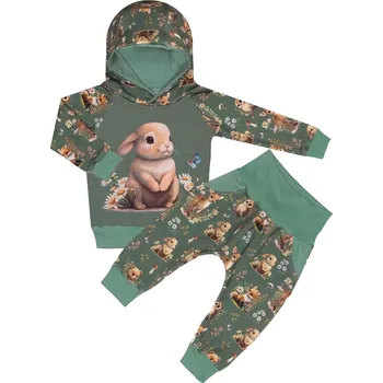 Tepláková souprava - Lesní zvířátka - zajíček ( kapuca ) Velikost: 128