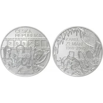 Česká republika. 200 Kč 2010. Karel Zeman. Běžná kvalita.