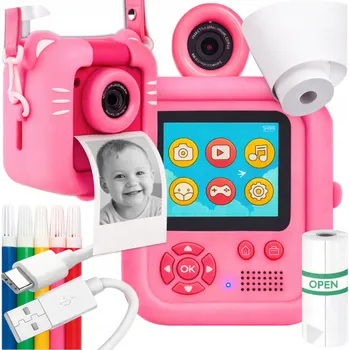 Digitální kompakt INSTANTNÍ FOTOAPARÁT S TEPELNOU TISKÁRNOU DRUKUŚ 3.0 + ROLE