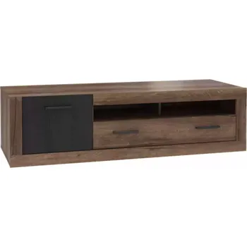 Obývací stěna TV Stolek Trass 143 cm Dub/Černá