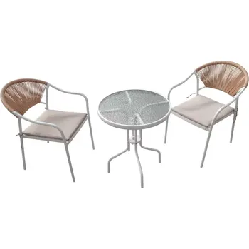 Zahradní sestava Set zahradního nábytku Bistro bílá/béžová