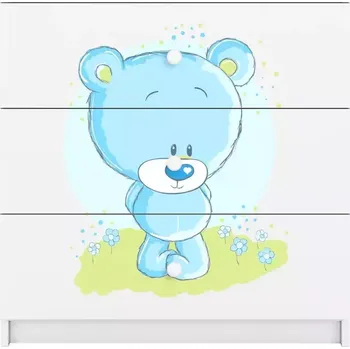Dětský pokoj Dětská komoda Babydreams bílá - Modrý medvídek