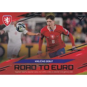 Sběratelský sportovní předmět insert karta LADISLAV KREJČÍ 2024 Hrdí Lvi Road to Euro číslo RE-02
