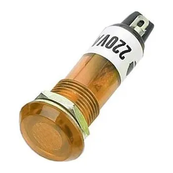 Kontrolka kulatá 230V s doutnavkou, žlutá do otvoru 10mm HADEX