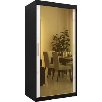 Předsíňová stěna Skříň Platinum T3 100 černá mramor/bílá