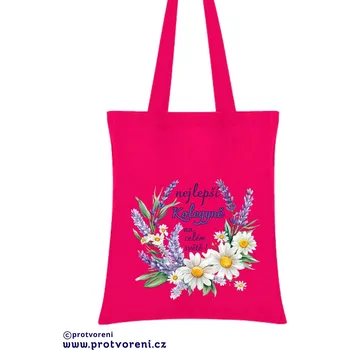 Taška s potiskem Textilní taška, nejlepší Kolegyně na celém světě, 41x37cm, mix barev, 1 ks Vyberte si barvu ZDE:: růžová