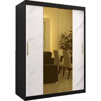 Předsíňová stěna Skříň Platinum T1 150 černá mramor/bílá