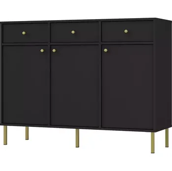 Kancelářská sestava Komoda Tokyo 2 3F 3S černý grafit 827