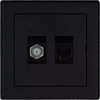 Elektrická zásuvka Antená zásuvka + RJ-45 černy Imperia