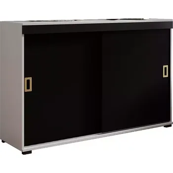 Kancelářská sestava Komoda Retro 140 Bílý/Černá + Craft Rukojeti