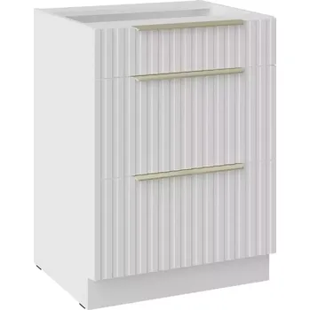 Kuchyňská skříňka Kuchyňská Skříňka Tuluza 60D 3S BB bíly mat lamel