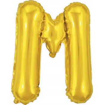 Balónek Zlaté písmeno M Zlatý fóliový balónek Písmena Abeceda 40 cm NÁPIS dekorace