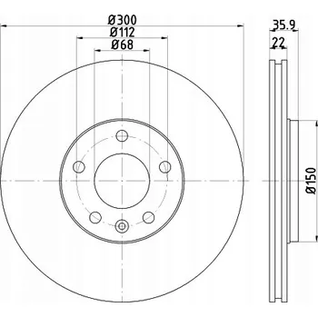 Brzdový kotouč Hella 8DD 355 128-391 Brzdový kotouč