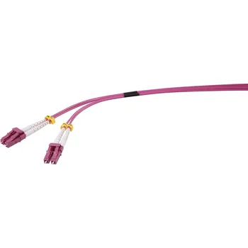 Datový kabel Renkforce RF-4738838 optické vlákno optické vlákno kabel 2.00 m purpurově červená [1x zástrčka LC - 1x zástrčka LC] 50/125 µ Multimode OM4