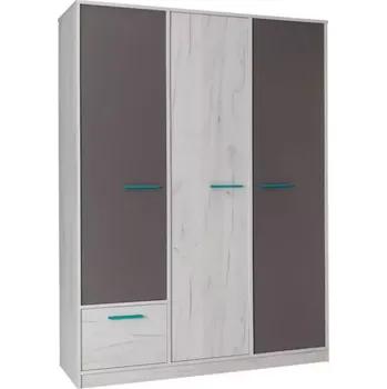 Předsíňová stěna Skříň Rest 145 cm Seda/Dub Bila