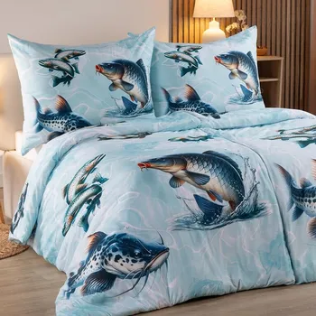 Povlečení DecoDoma povlečení 2 díly 140 x 200 cm, 70 x 90 cm zip