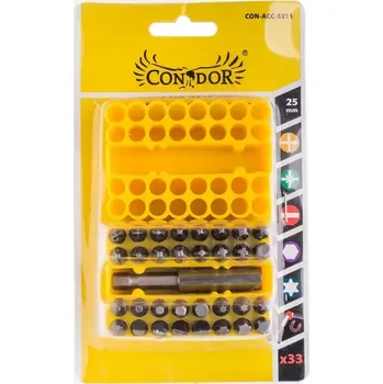Bit Bity s magnetem 25 mm, sada 33 ks, Condor