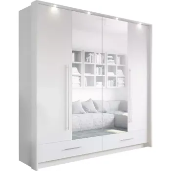 Předsíňová stěna Skříň Toledo 209cm Bílá/Zrcadlo